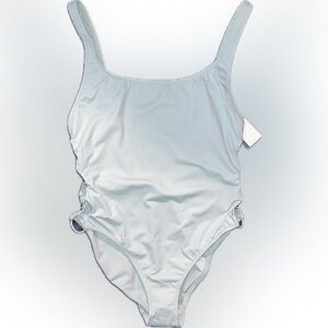 Solid & Striped light blue one piece swimsuit